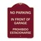 Signmission In Front of Garage Prohibido Estacionarse Heavy-Gauge Aluminum Sign, 24" x 18", BU-1824-23895 A-DES-BU-1824-23895 - alternate 1
